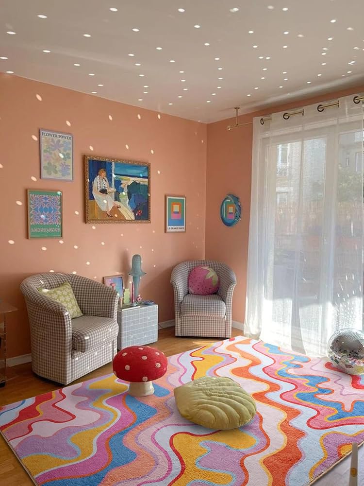 Amazon.com: Aldopein Colorful Abstract 5x7 Area Rug Ultra